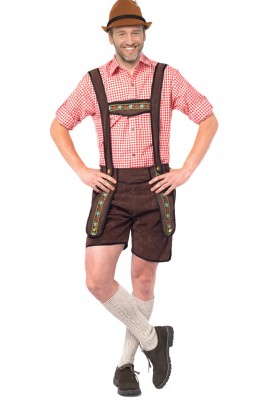 Lederhose Johann kort bruin