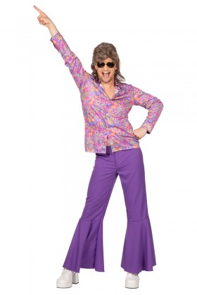 Shirt hippie paars (V)