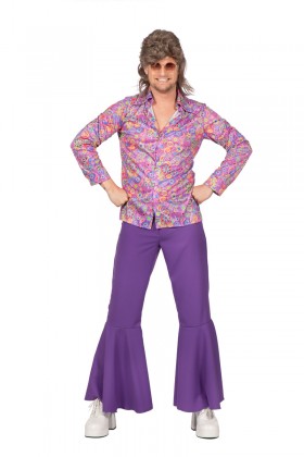 Shirt hippie paars (V)