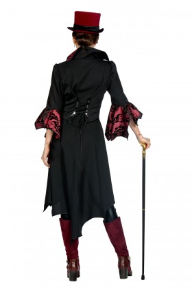 Luxe jas vampier zwart/rood
