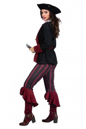 Piraat outfit dame burgundy