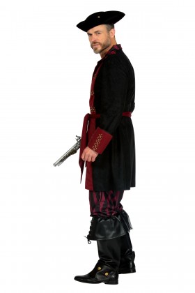 Piraat outfit heer burgundy/zwart