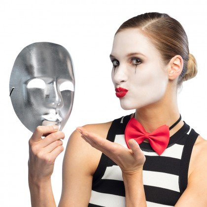 Gezichtsmasker Mime zilver