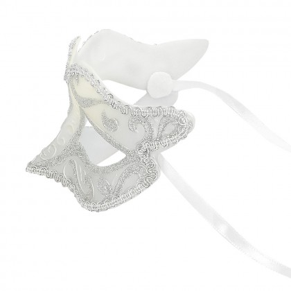 Oogmasker Venice felina zilver