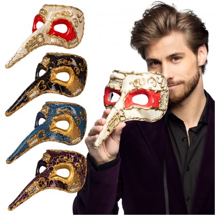 Oogmasker Venice naso 4 kleuren ass.