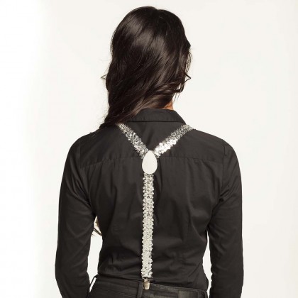 Bretels Pailletten zilver