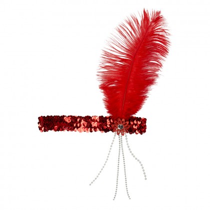 Hoofdband Flapper rood