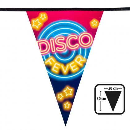 PE vlaggenlijn 'Disco fever' (30 x 20 cm, 6 m)