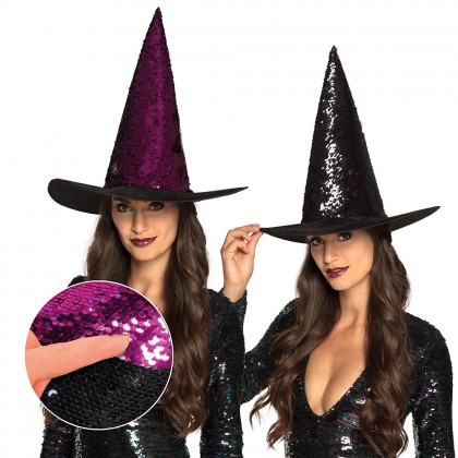 Heksenhoed Switch 3 kleurencombinaties ass. (omkeerbare pailletten)