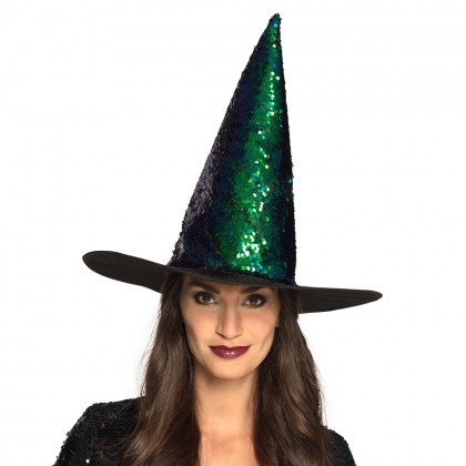 Heksenhoed Switch 3 kleurencombinaties ass. (omkeerbare pailletten)