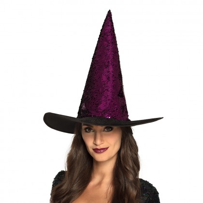 Heksenhoed Switch 3 kleurencombinaties ass. (omkeerbare pailletten)