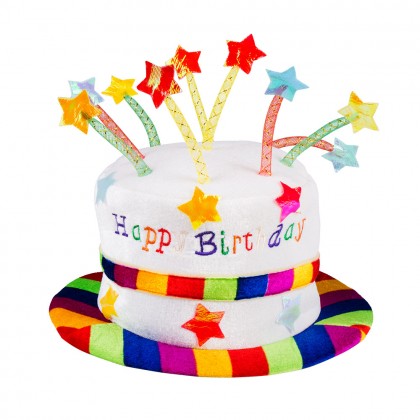 Hoed Rainbow cake 'Happy birthday'