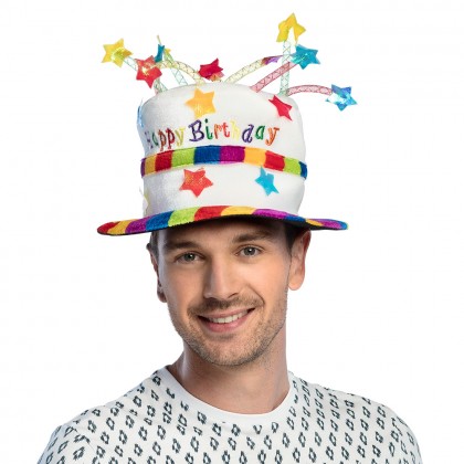 Hoed Rainbow cake 'Happy birthday'