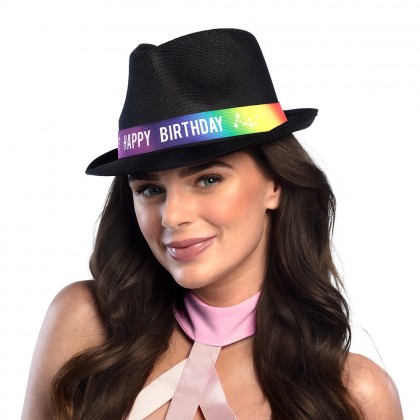 Hoed Funky 'Happy birthday' 6 kleuren ass.