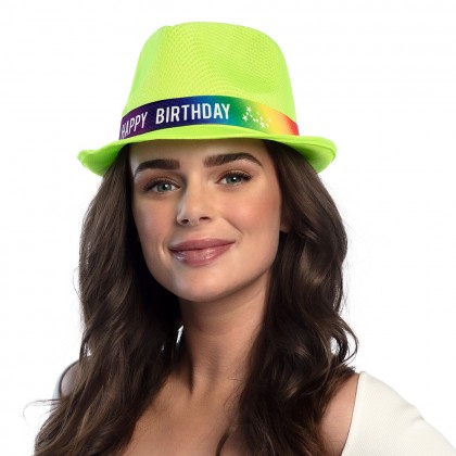 Hoed Funky 'Happy birthday' 6 kleuren ass.