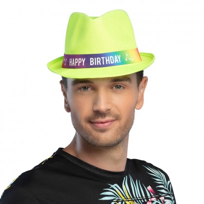 Hoed Funky 'Happy birthday' 6 kleuren ass.