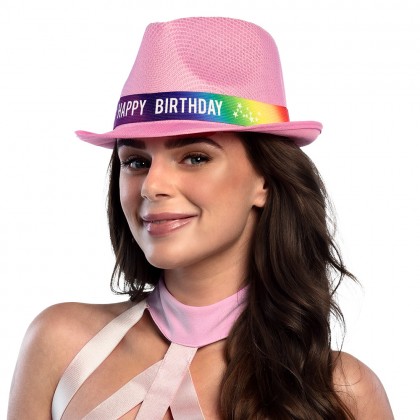 Hoed Funky 'Happy birthday' 6 kleuren ass.