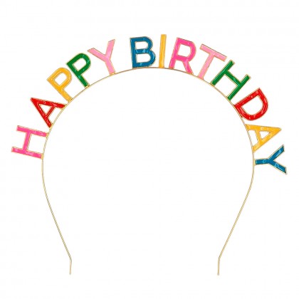 Metalen diadeem 'Happy birthday'