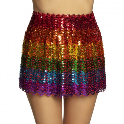 Minirokje Sequins regenboog (one size)