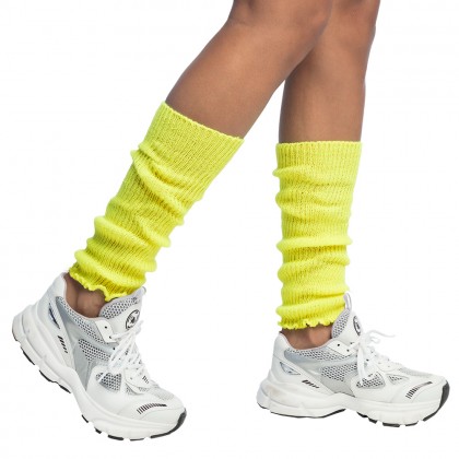 Paar beenwarmers Basic neongeel UV