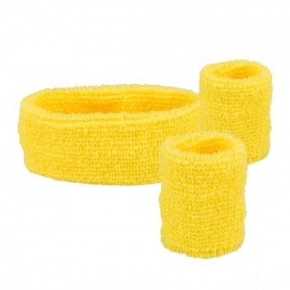 Set 3 zweetbandjes geel
