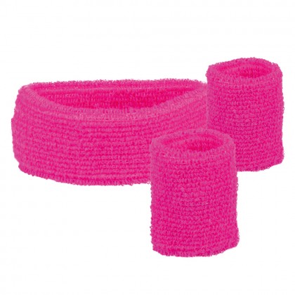 Set 3 zweetbandjes neonroze UV