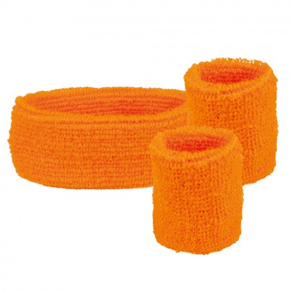Set 3 zweetbandjes neonoranje
