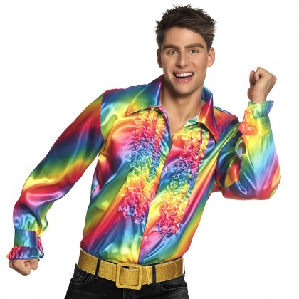 Partyshirt regenboog (M)