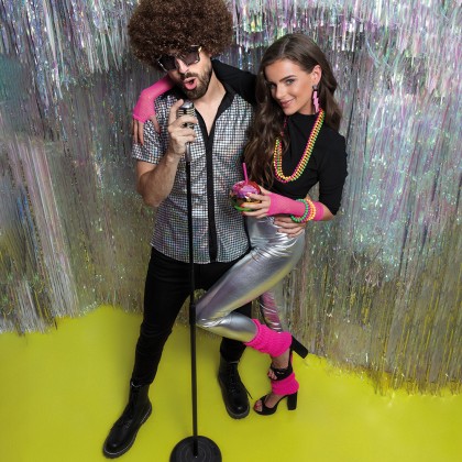 Shirt Disco diamond zilver (L)