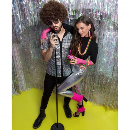 Shirt Disco diamond zilver (L)