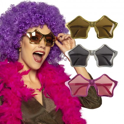 Partybril Ster 3 kleuren ass.