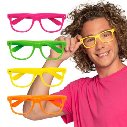 Partybril 4 neonkleuren