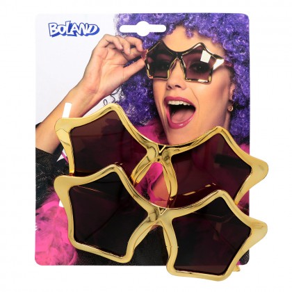 Set 2 Partybrillen Star goud