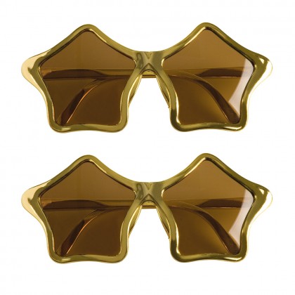 Set 2 Partybrillen Star goud