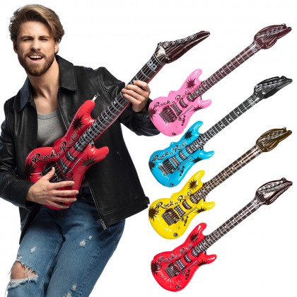 Opblaasbare gitaar 4 kleuren ass. (106 cm)