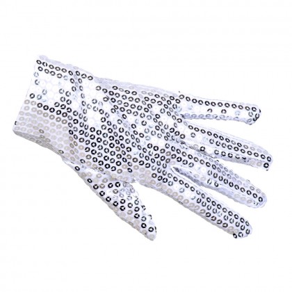 Paar handschoenen pols Sequins zilver
