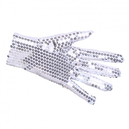 Paar handschoenen pols Sequins zilver
