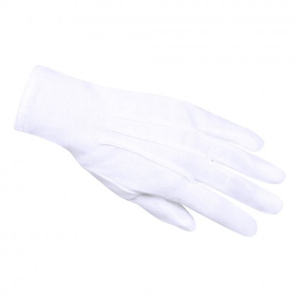 Paar handschoenen pols met drukknop wit M