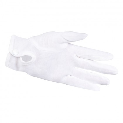 Paar handschoenen pols met drukknop wit M