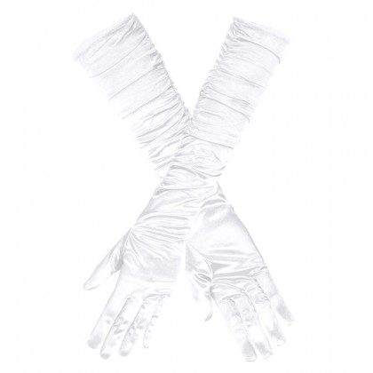 Paar handschoenen elleboog Hollywood wit