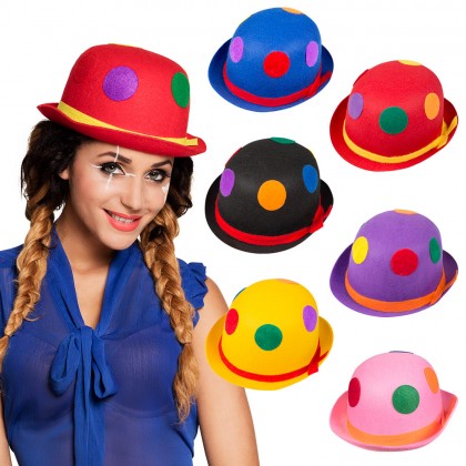 Hoed Binky bowler 6 kleuren ass.
