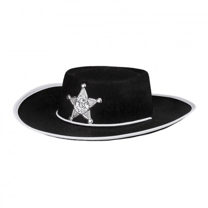 Cowboyhoed kind Deputy sheriff zwart