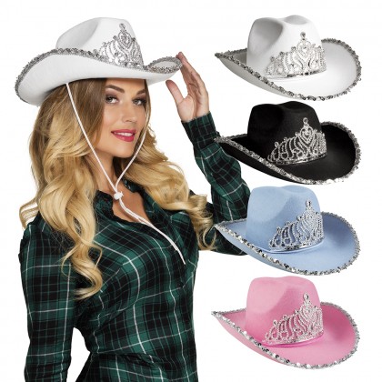 Cowboyhoed Glimmer 4 kleuren ass.