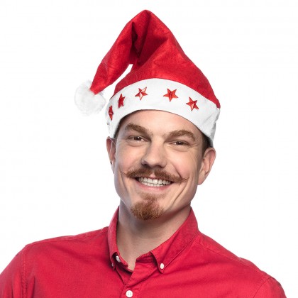 Kerstmuts Sterren rood