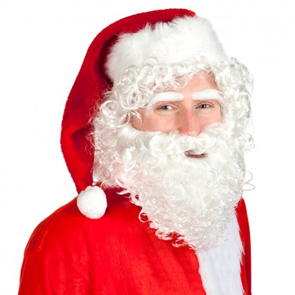 Set Kerstman (pruik, wenkbrauwen en baard)
