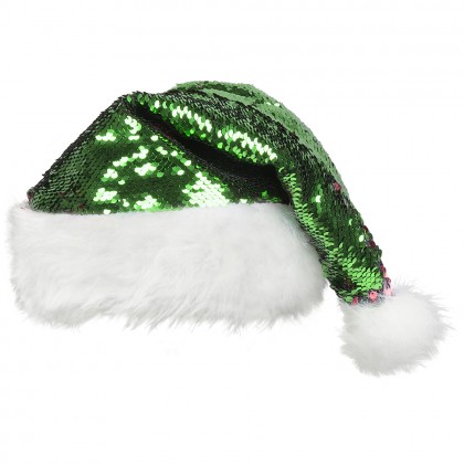 St. Kerstmuts Santa switch (omkeerbare pailletten rood/groen)