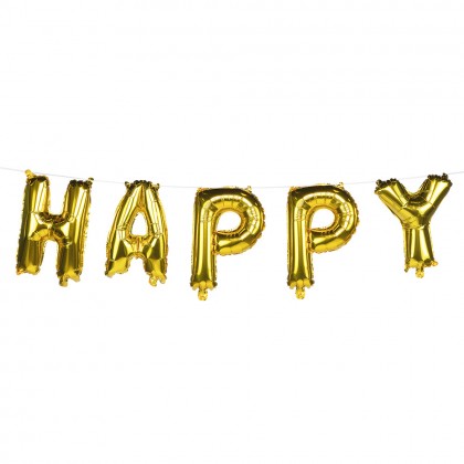 Folieballonslinger 'Happy new year' (8 m)