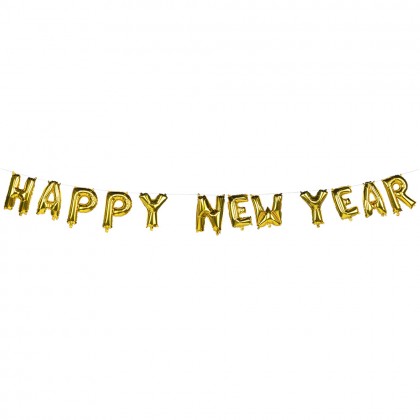 Folieballonslinger 'Happy new year' (8 m)