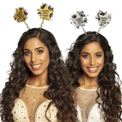 Diadeem Sparkling 'Happy new year' 2 kleuren ass.