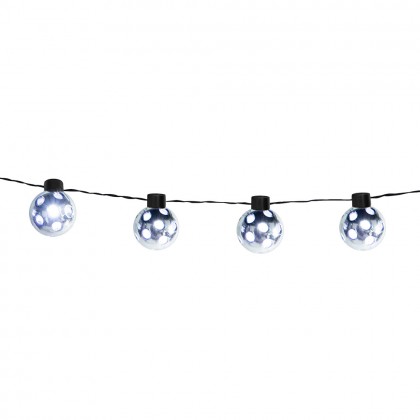 LED lichtsnoer Partybal zilver (140 cm, Ø 4.5 cm)